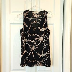 Women's blouse, Black with floral peint